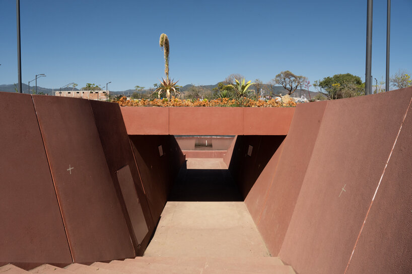 the park features a restored water reservoir accessible via a gently sloping ramp that encircles the site