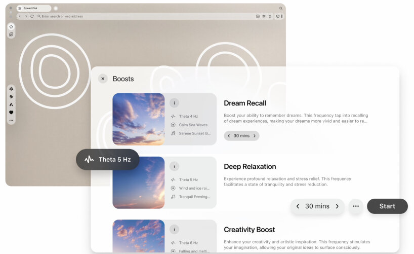 binaural beats are thought of to help users relax or focus