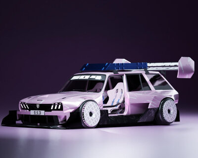 peugeot design lab turns the 1960s 504 coupe into a bubblegum pink racer for hill climbing
