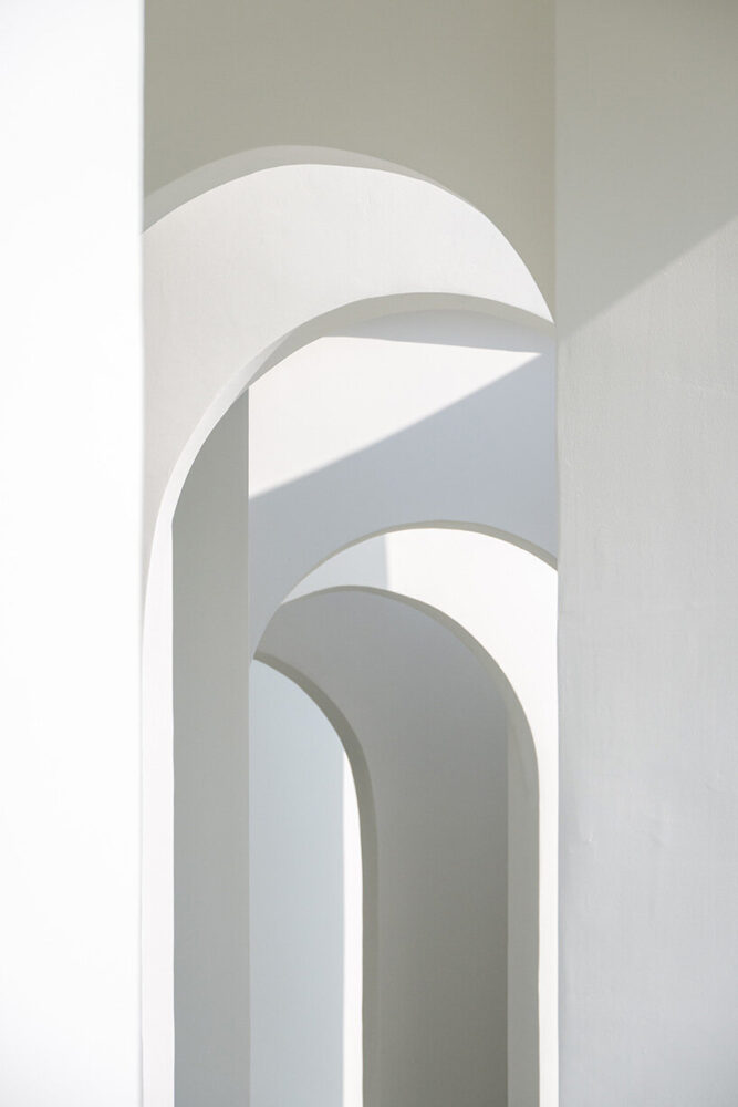 the material palette is soft and warm