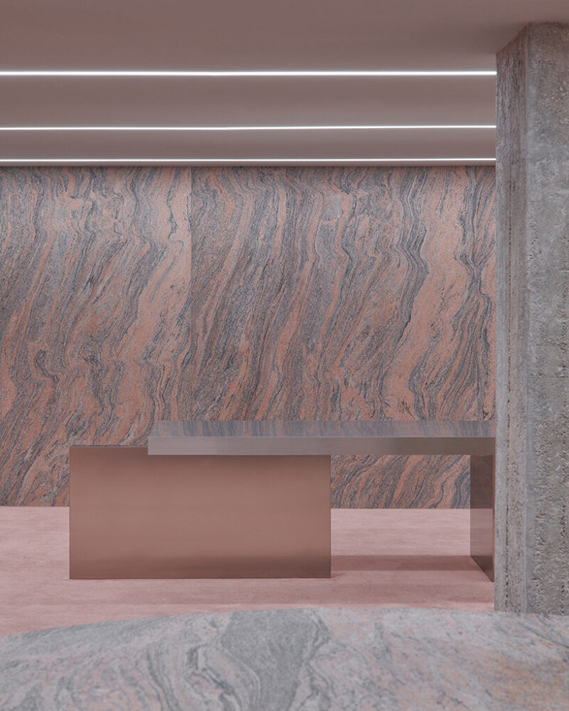 a harmonious interplay of soft tones and bold geometric forms