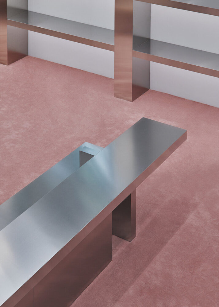 stainless steel clads the bespoke design pieces tailored exclusively for the brand