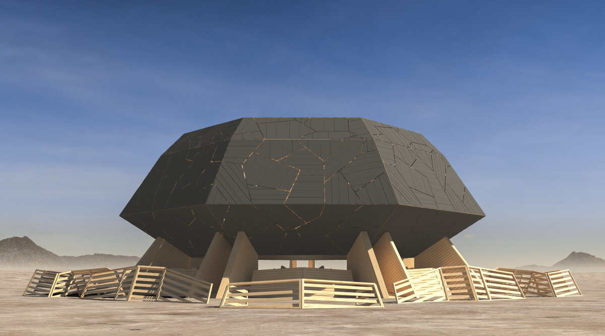 miguel arraiz's burning man 2025 temple is a fragmented geological sanctuary for healing