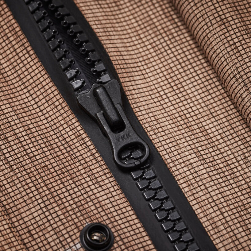 detailed view of the front zipper