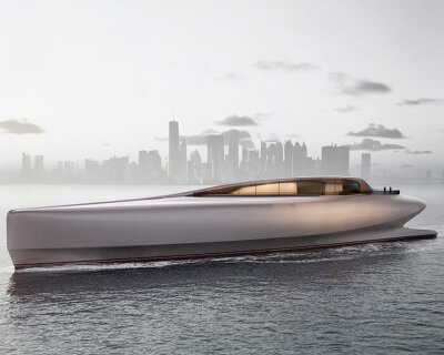 yacht lily by vripack and oceanco mimics shape of the flower’s petal with its curving exterior