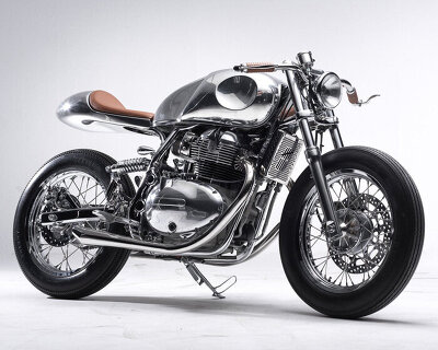 bandit9 handcrafts arthur II, a sculptural liquid-metal motorcycle