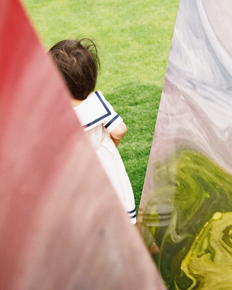 at just 41.7 square meters, the installation embodies the relationship between stability and movement