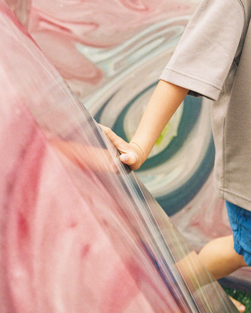 kids scramble over its jagged surfaces