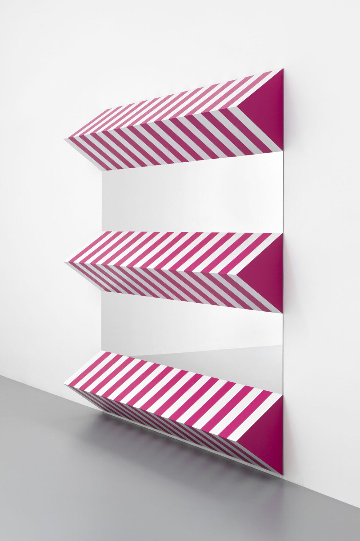 daniel buren's stripy optical interventions take over historic palazzo in italy