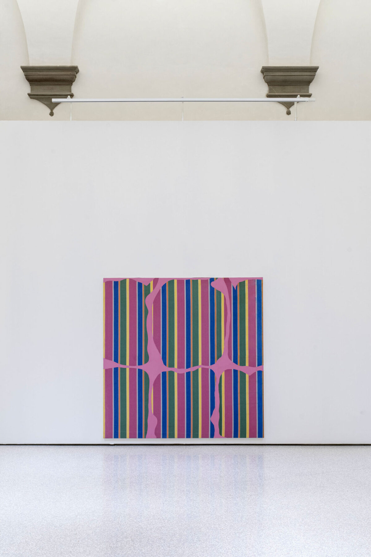 daniel buren's stripy optical interventions take over historic palazzo in italy