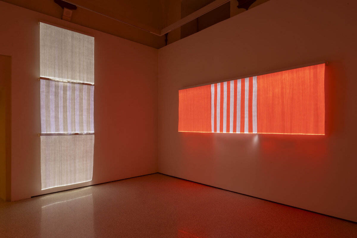 daniel buren's stripy optical interventions take over historic palazzo in italy