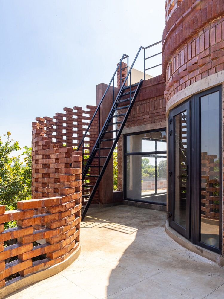 perforated brick screens allow natural light to filter in