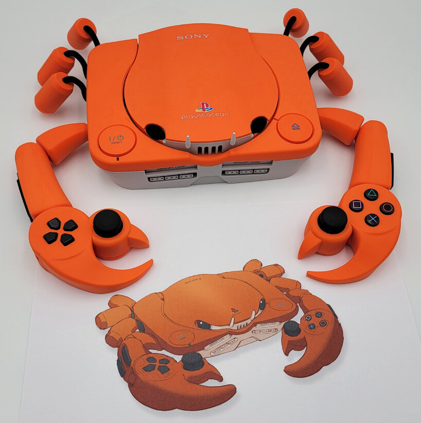 named Playstacean, the custom-built device follows the design of the crab artwork by artist Anh Dang