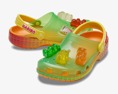 crocs adds haribo gummy bears to its classic clog for eye-candy footwear