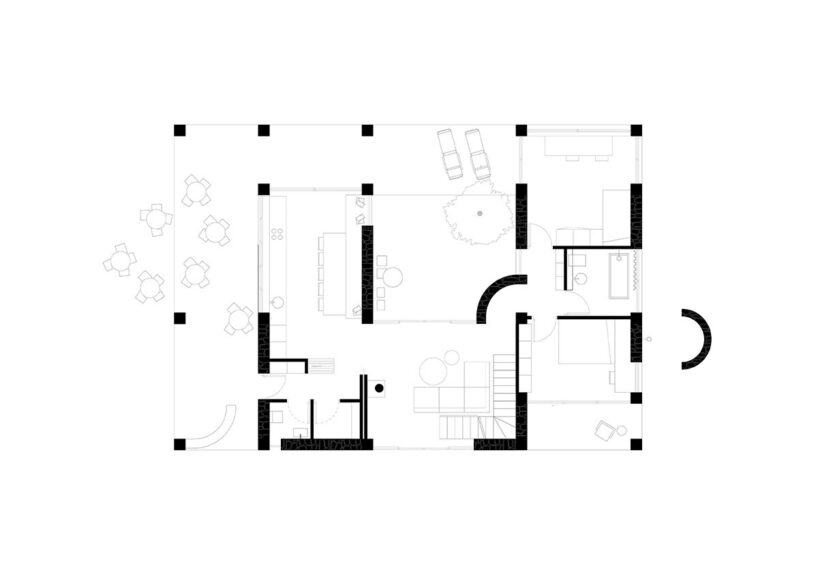 Meraki House, ground level floor plan
