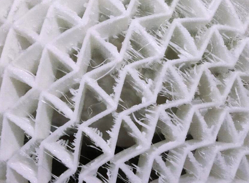 when exposed to energy from an impact, the liner material contracts