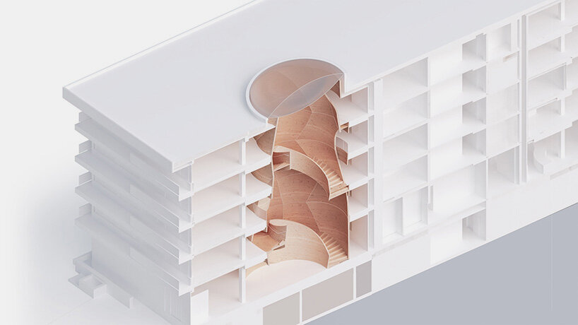 axonometric view of the atrium