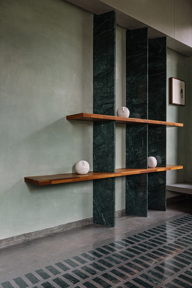 green accents add pops of color