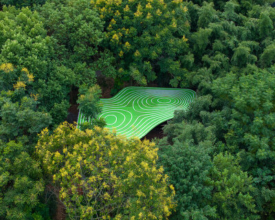 curved green roof shields wiki world's wooden cabin of palette in wuhan