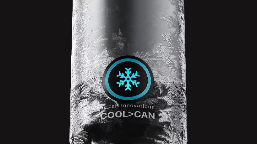 the snowflake turns blue when the can is cool