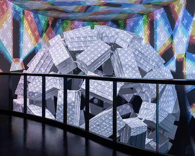 OMA stacks iconic louis vuitton trunks to form glowing france pavilion at expo 2025 osaka
