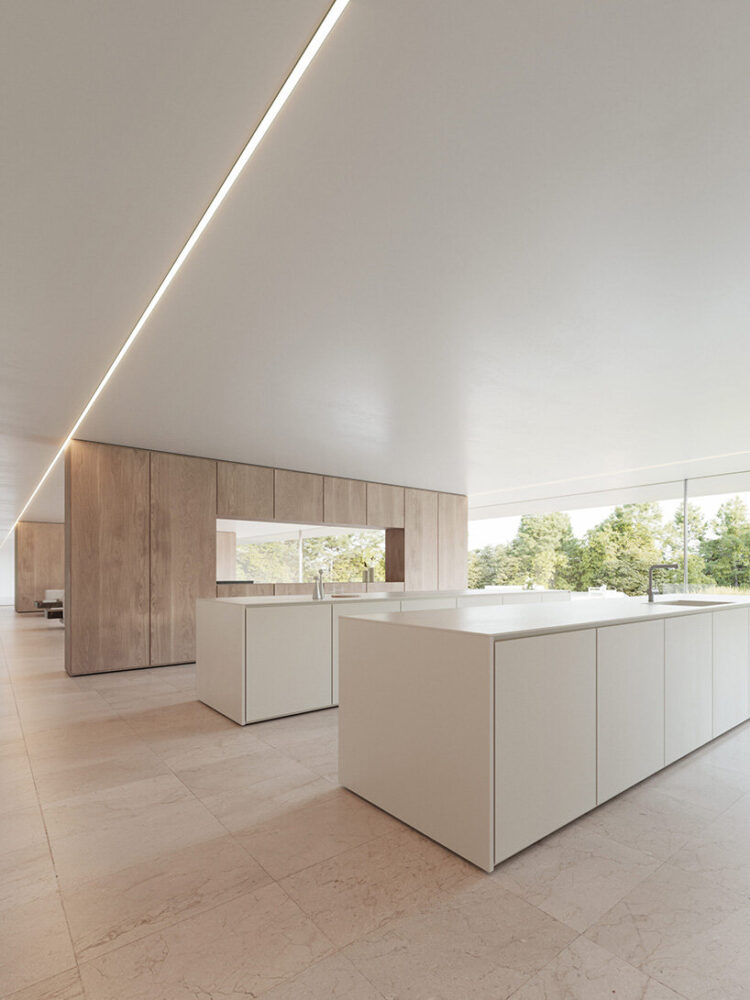 wood clads the interior