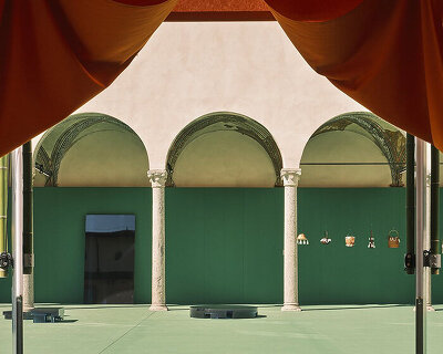 gucci brings 'bamboo encounters' in milan's 16th-century cloister, with design by 2050+