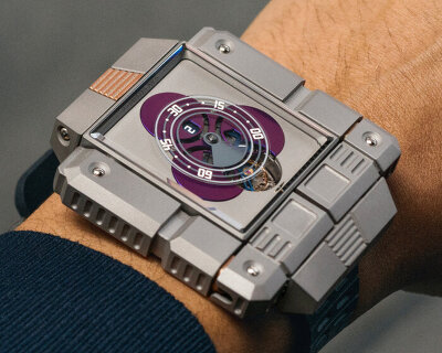 hautlence retrovision ‘85 watch flips into a miniature robot around the wrist