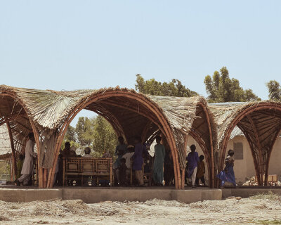 flood-proof bamboo pavilion anchors yasmeen lari's zero-carbon pono village in pakistan