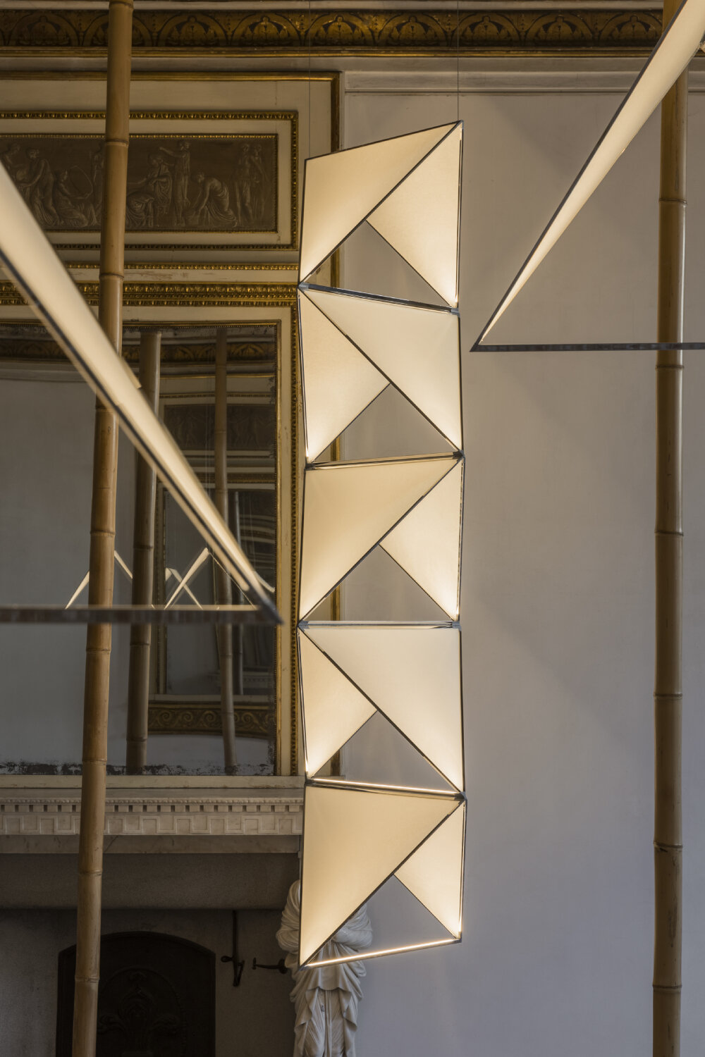 michael anastassiades on suspending modular lighting amid frescoed halls of milanese villa