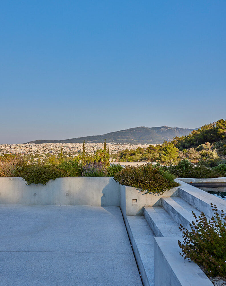 a rooftop pool crowns the residence