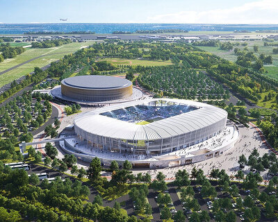 populous shapes 18,500-seat stadium as garden pavilion for venice's bosco dello sport