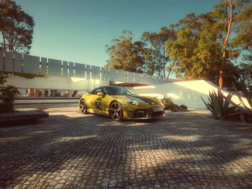 the three stripes in black silk gloss are an immediate nod to the retro motorsports style