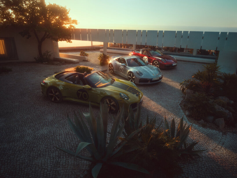 from left to right: Porsche 911 Spirit 70, 911 Sport Classic, 911 Targa 4S Heritage Design Edition
