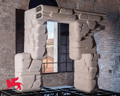 OZRUH and ETH zurich repurpose marble dust into 3D printed stone installation in venice