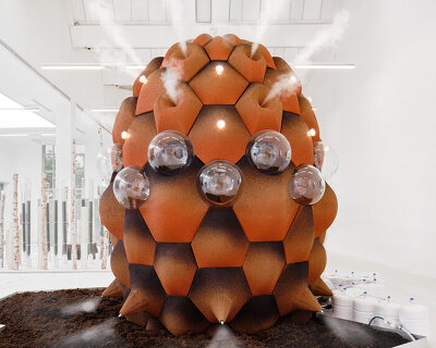 bacteria metabolize toxicity in andrés jaque's cork transspecies palace at triennale milano