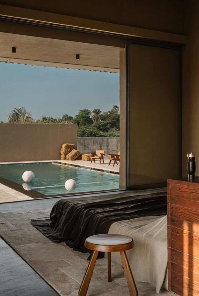 bedroom opens directly to the water's edge