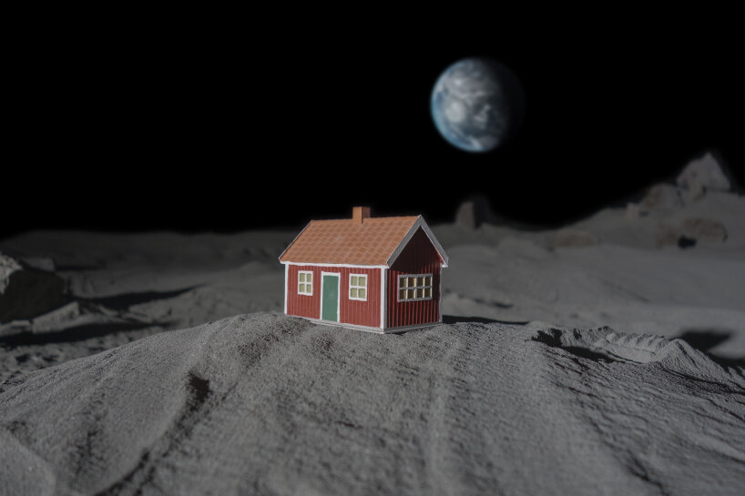 tiny red house moon