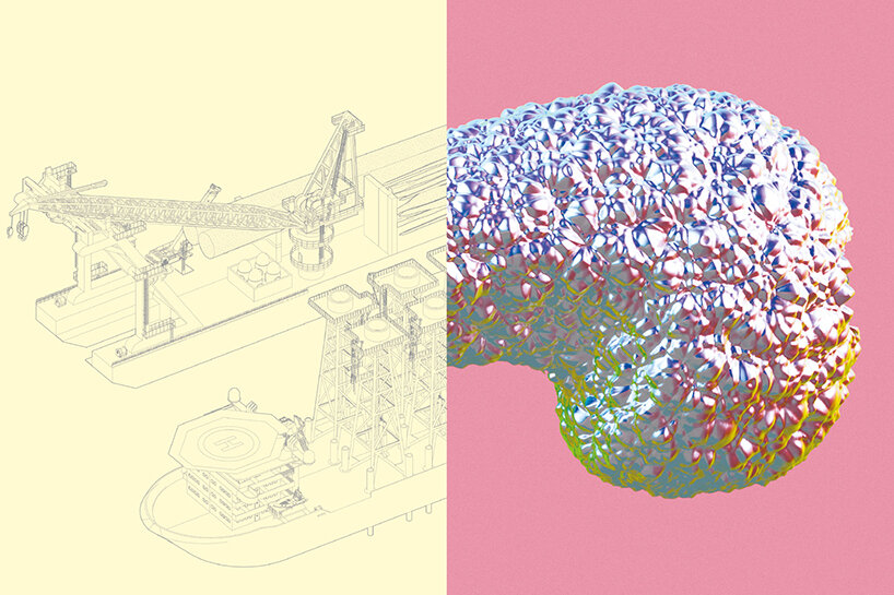 Manuel Bouzas, Offshore Wind Turbine Construction Process, 2024. Digital drawing. Graphic design: Arauna+Paratext.