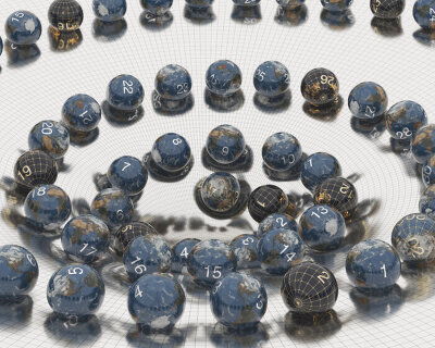 jaekeun lee’s spiral calendar of globe-like beads reimagines time as circular motion