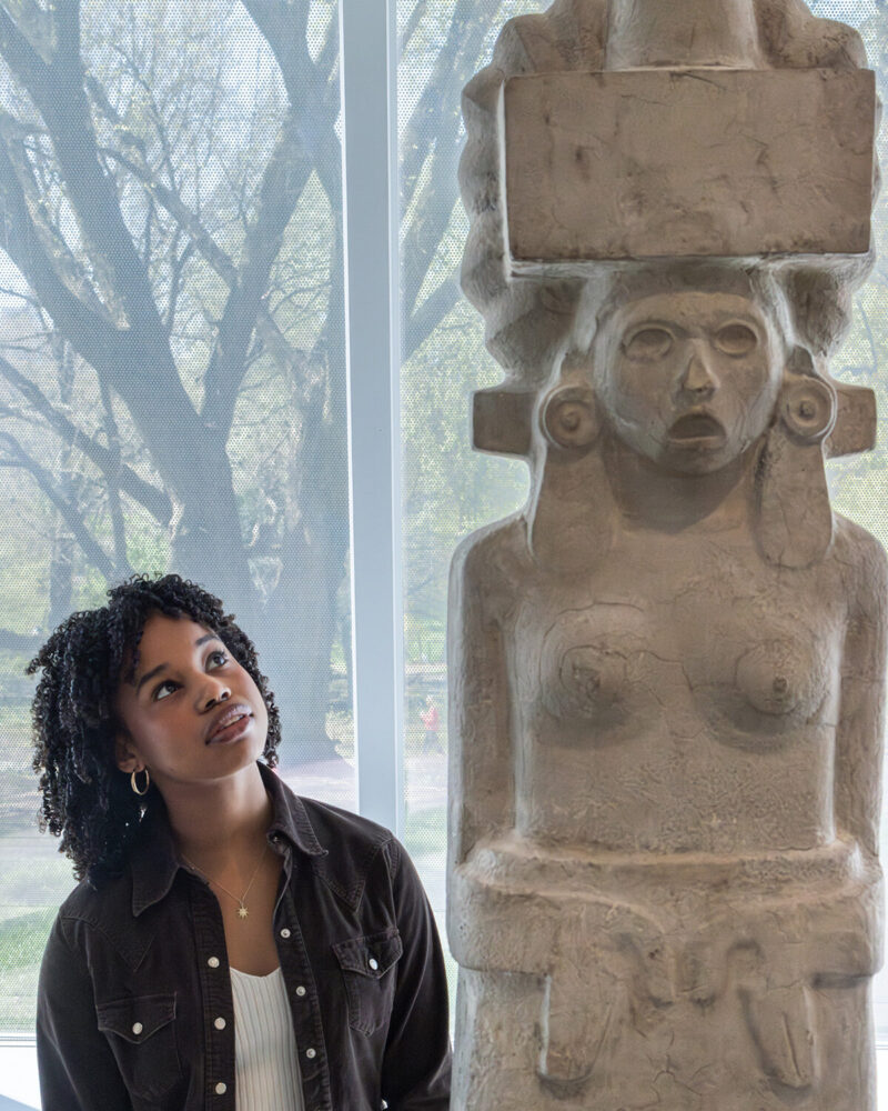 Huastec standing female figure in Gallery 360, Arts of the Ancient Americas, The Michael C. Rockefeller Wing, The Metropolitan Museum of Art, New York. photo by Bridgit Beyer