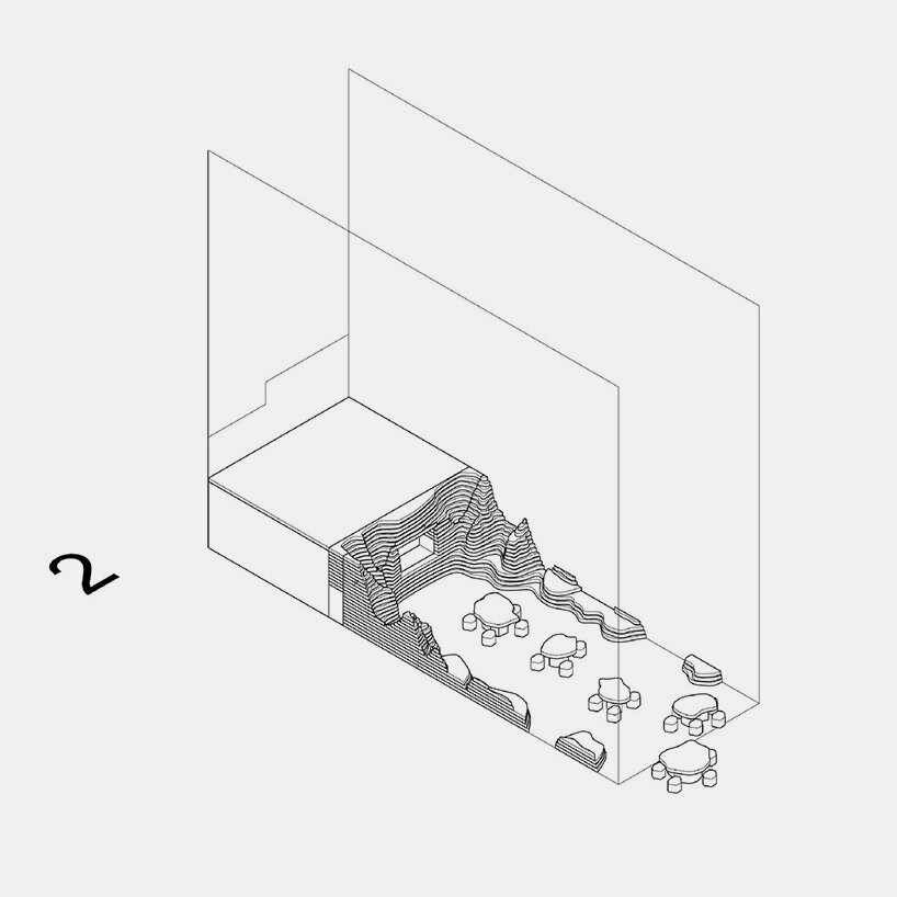 early axonometric sketch by Snarkitecture