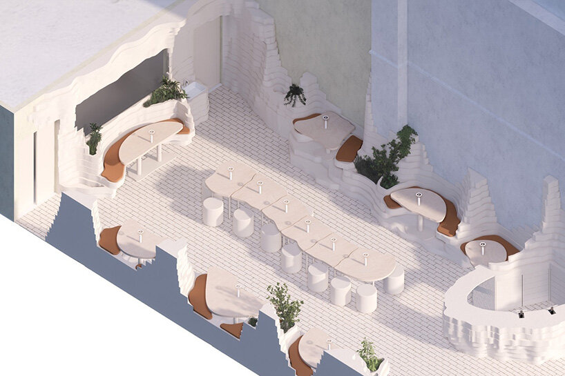 3D view of One Burger in Athens by Snarkitecture