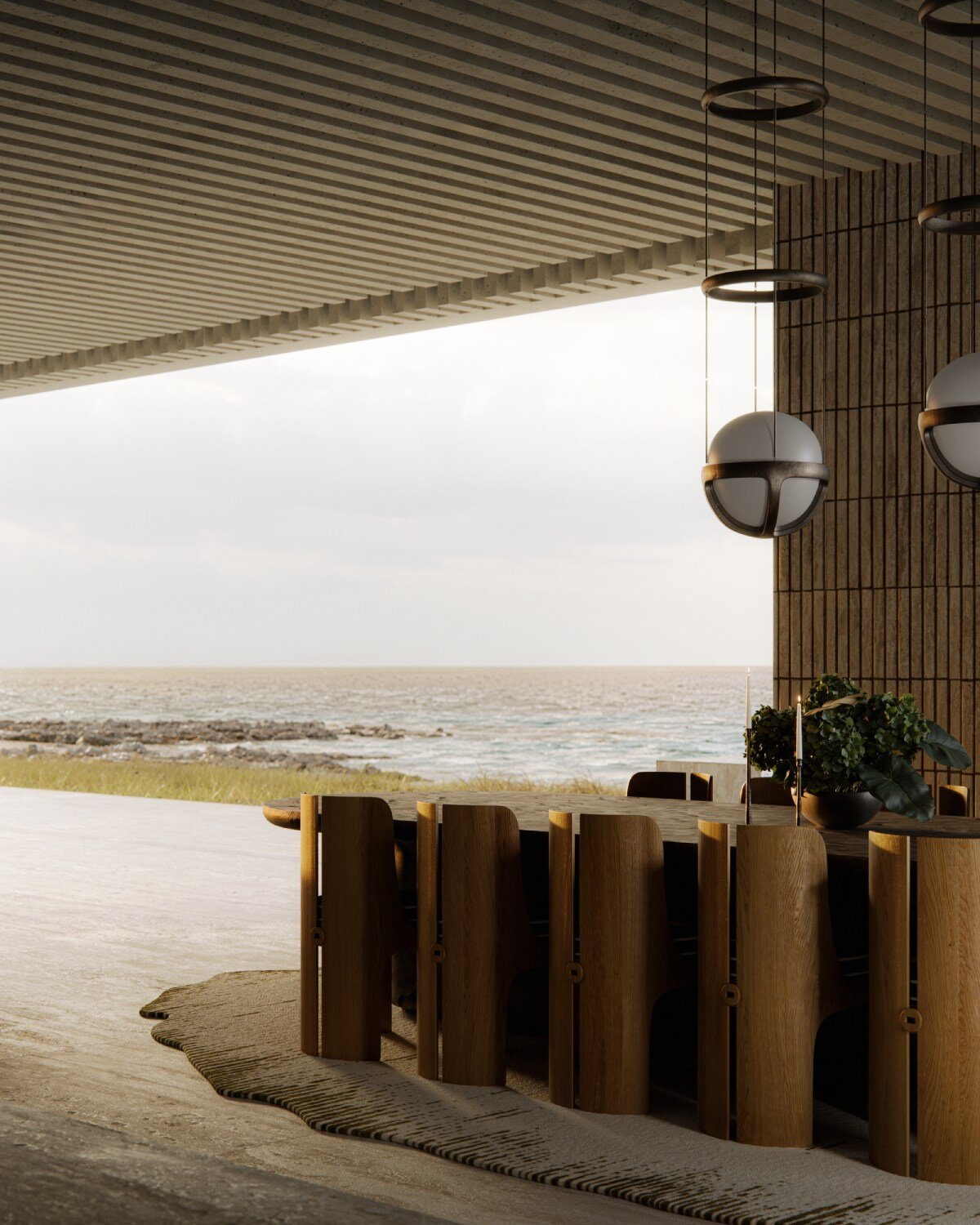 grounded timber planes shape studio JVW's house along south africa's coast