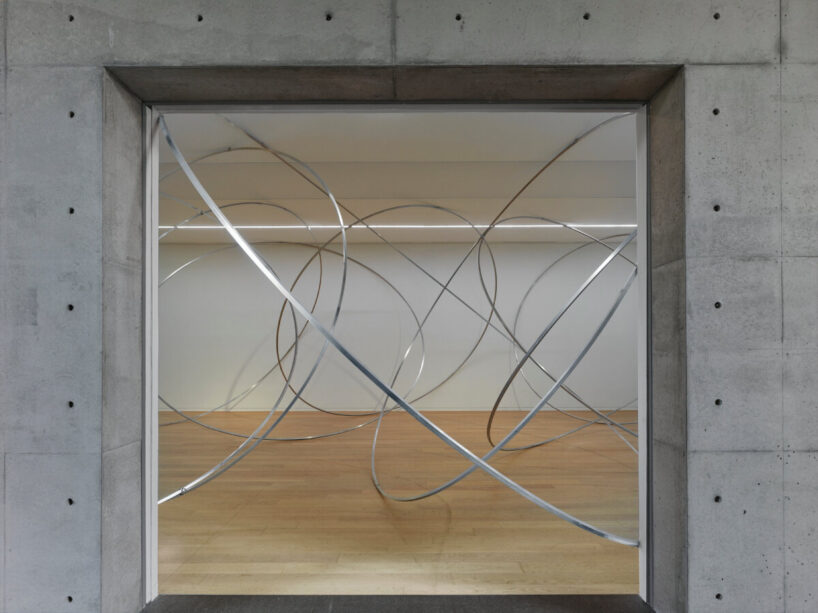Orbit Field II in Gallery 3 is composed of interlocking aluminum rings, suspended and anchored