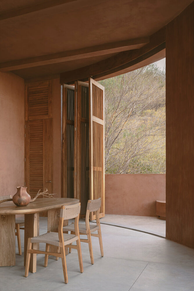 filtered light enters through strategic openings, creating a play of shadow and texture