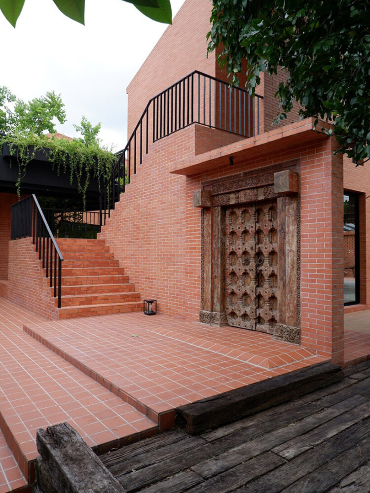 brick is the main material used throughout the project