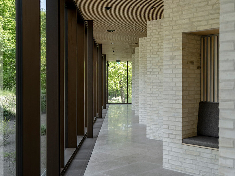 the colonnaded rear includes small niches that offer spots for reflection