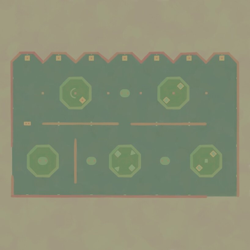 the floor plan unfolds as a continuous, flexible circulation path