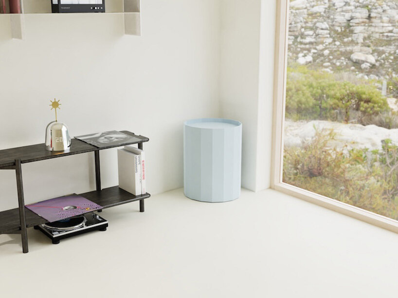 a soft light glows at the top, doubling as a cozy mood lamp